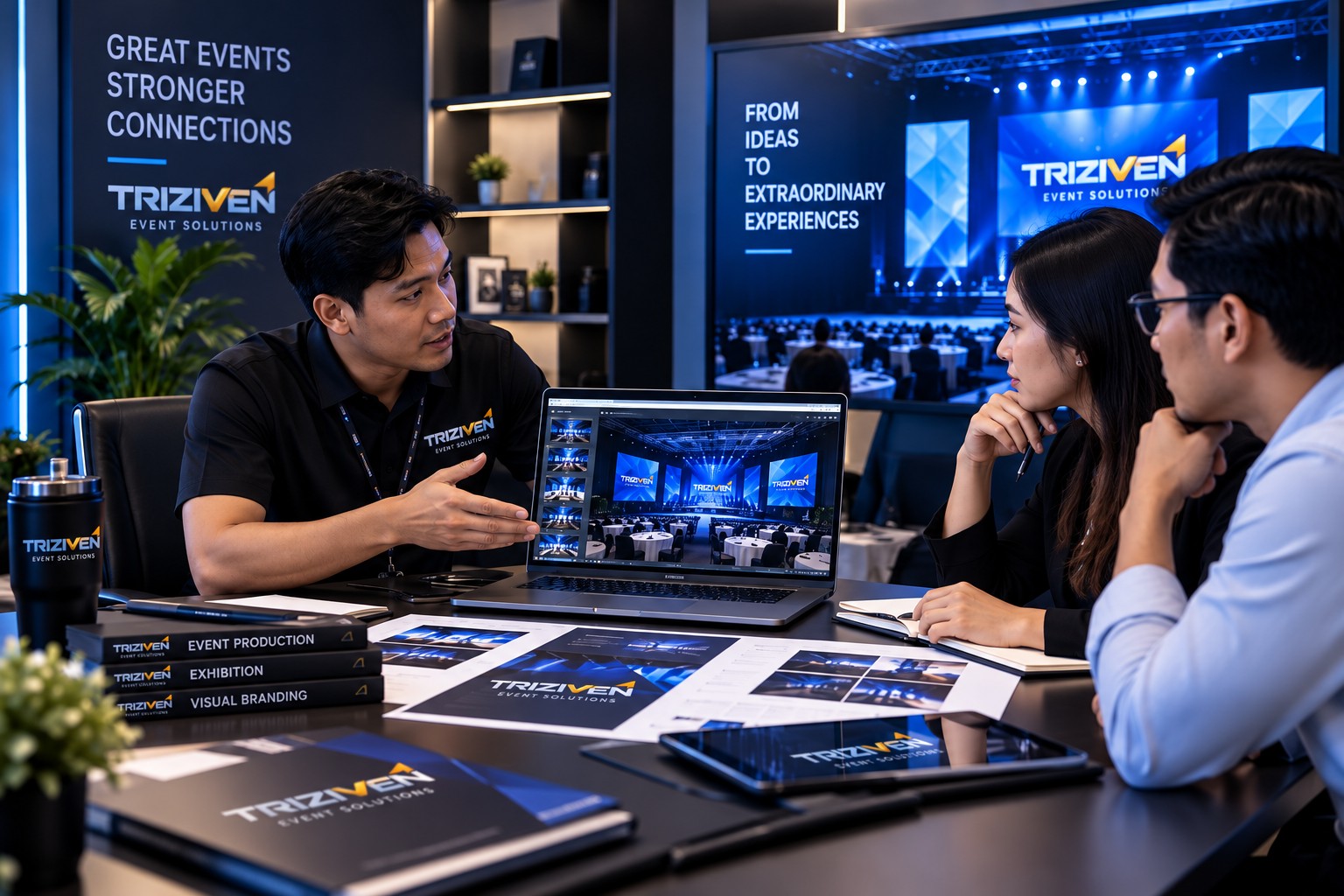 Tim Triziven Event Solutions menjalankan pekerjaan event